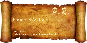 Pauer Róbert névjegykártya